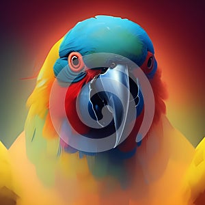 Colorful lory parrot illustration, created with generative AI tools.