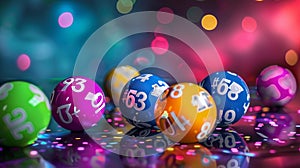 Colorful Lottery Balls Representing Destiny Numbers