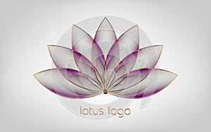 Colorful Lotus logo, Flower of Life. Sacred Geometry. Symbol of Harmony and Balance. Sign of purity. Chakra Yoga design vector