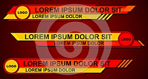 Colorful lower thirds set template vector. Modern geometric lower third banner template design