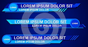 Colorful lower thirds set template vector. Modern geometric lower third banner template design photo