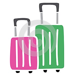 Colorful luggage icon