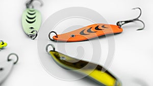 Colorful lures for fishing enthusiasts.