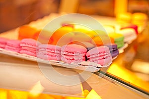 Colorful macaroni cakes photo