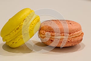 Colorful Macarons french delight yellow and pink