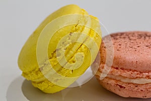 Colorful Macarons french delight yellow and pink