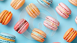 The colorful macarons pattern.AI generated image