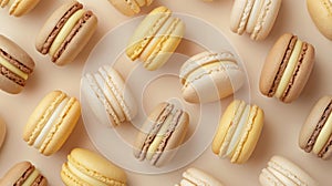 The colorful macarons pattern.AI generated image