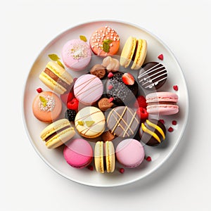 Colorful Macarons Plate: Photorealistic Renderings By Tienne Adolphe Piot