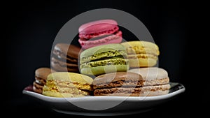 Colorful macarons rotating