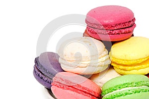 Colorful macaroon cookies photo