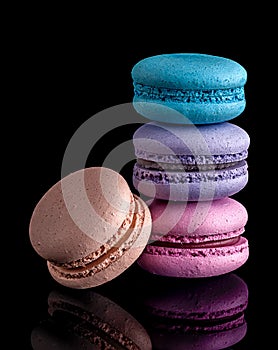 Colorful macaroon each other and one next