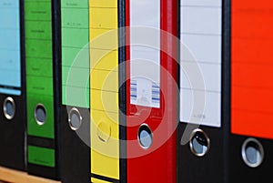 Colorful Magazine File Boxes photo