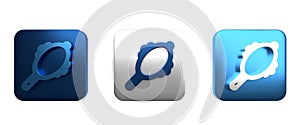 Colorful Magic hand mirror icon isolated on white background. Square button. 3D render illustration