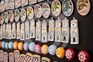 Colorful magnetic souvenirs of the city of Cres