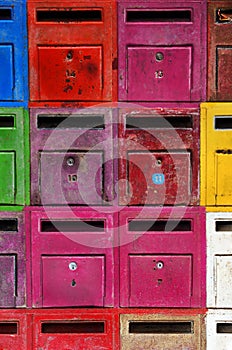 Colorful mailboxes