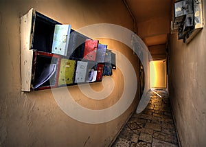 Colorful mailboxes