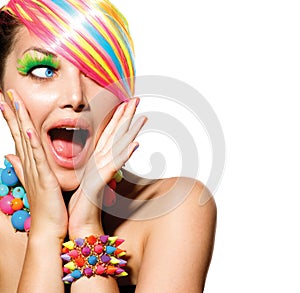 Colorful Makeup, Hair and Accessories