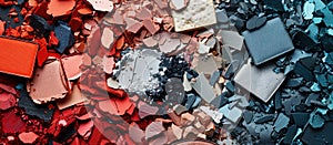 Colorful Makeup Pile Close Up