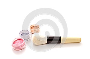 Colorful makeup powder set and brush