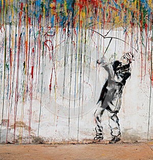 Colorful man graffiti