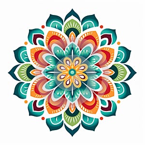 Colorful Mandala With Beautiful Flowers: A Mesmerizing Blend Of Traditional And Modern Designs photo
