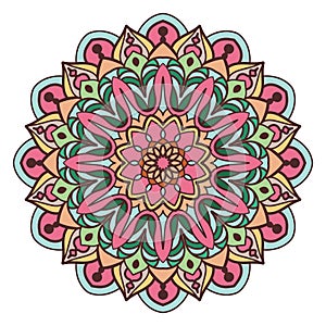 Colorful mandala deisgn with warm colors photo