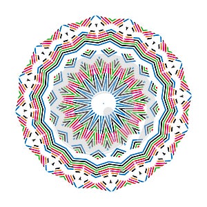 Colorful Mandala Vector Artwork Fabric Sewing Fashion Print Object Illustration.Abstract Vintage Ornamental Digital Design