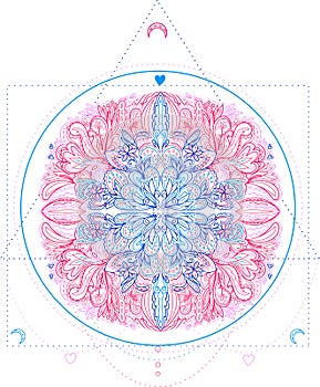 Colorful  mandala on white background