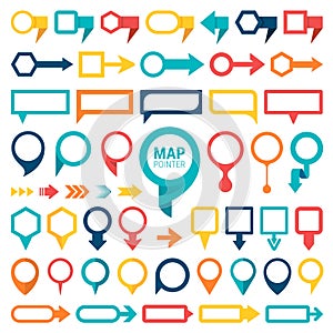 Colorful Map pointer set