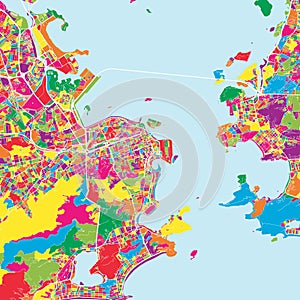 Colorful map of Rio de janeiro