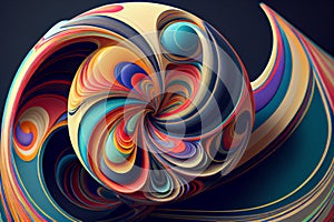 Colorful marbe paint twist and waves abstract backgound