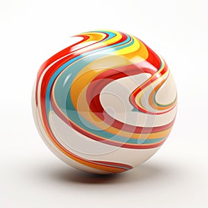 Colorful Marble Sphere 3d Render: A Creative Tribute To Chiho Aoshima
