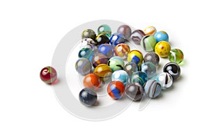 Colorful Marbles on White