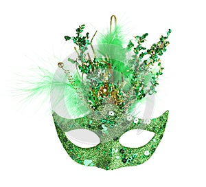 Colorful Mardi Gras mask isolated on white