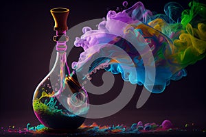 Colorful marijuana smoke,generative ai