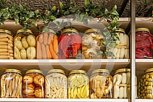 Colorful marinated vegetable turÃÅ¸u for decoaration of the restaurant