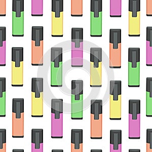 Colorful marker pens seamless pattern. Vector Illustration for backgrounds, covers and packaging. Image can be used for