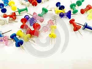Colorful Marker Pins, push pin on a white background