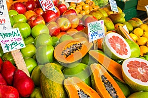 Colorful Market Fresh Fruit Display