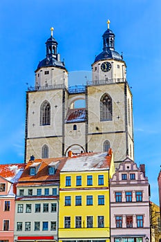 Colorful Market Square Saint Mary& x27;s City Church Stadtkirche Luth