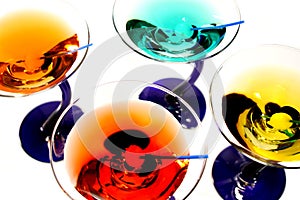 Colorful martinis