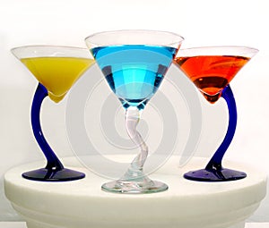 Colorful martinis