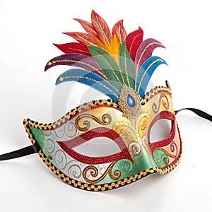 Colorful Masquerade Mask isolated on transparent background