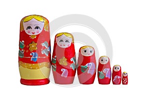 Colorful matryoshka is the symbol of Russia ranked from greater to lesser photo