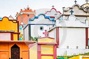 Colorful maya cemetery by Chichicastenango in Guatemala photo