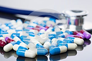 Colorful medical drug capsule