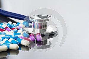 Colorful medical drug capsule background