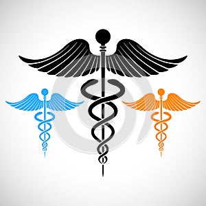 Colorful Medical Sign Caduceus