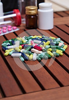 Colorful medicine pills for effective treatment